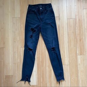 AMERICAN EAGLE CURVY HIGH RISE JEGGING BLACK SZ 0